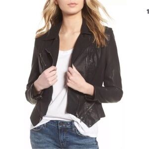 Blank NYC black vegan leather biker Moto Jacket M